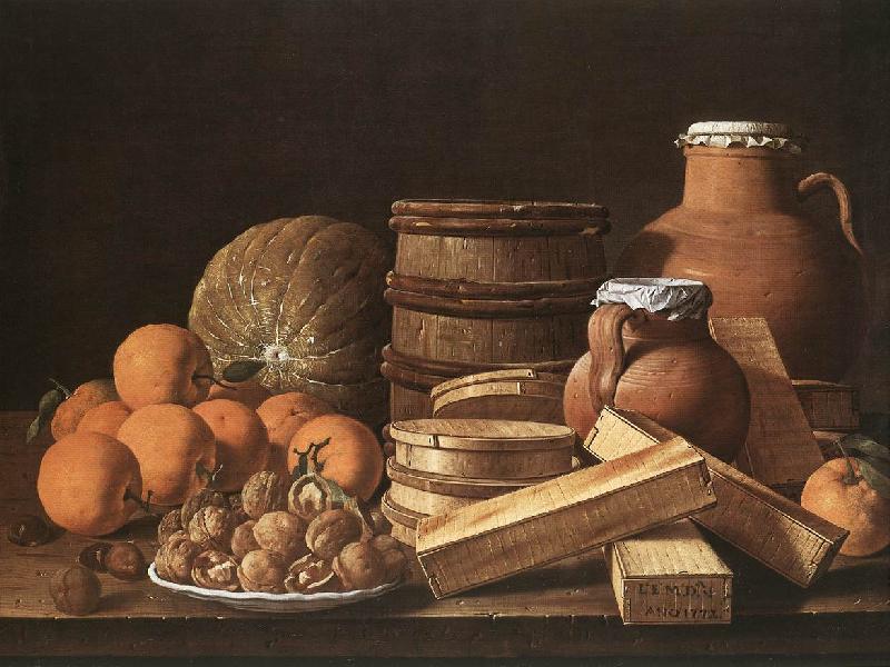 MELeNDEZ, Luis Still Life with Oranges and Walnuts ag Sweden oil painting art